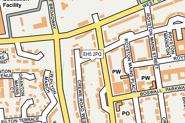 EH5 2PQ map - OS OpenMap – Local (Ordnance Survey) EH5 2PQ map - OS OpenMap – Local (Ordnance Survey)