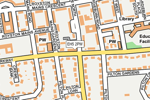 EH5 2PW map - OS OpenMap – Local (Ordnance Survey) EH5 2PW map - OS OpenMap – Local (Ordnance Survey)