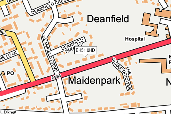 EH51 0HD map - OS OpenMap – Local (Ordnance Survey) EH51 0HD map - OS OpenMap – Local (Ordnance Survey)