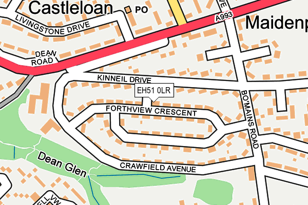 EH51 0LR map - OS OpenMap – Local (Ordnance Survey) EH51 0LR map - OS OpenMap – Local (Ordnance Survey)