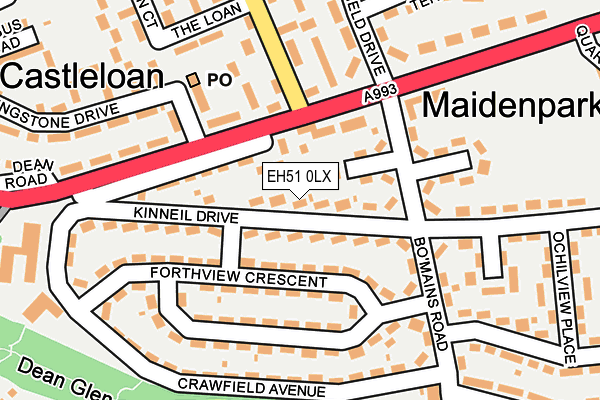 EH51 0LX map - OS OpenMap – Local (Ordnance Survey)