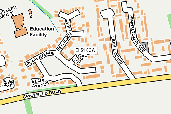EH51 0QW map - OS OpenMap – Local (Ordnance Survey) EH51 0QW map - OS OpenMap – Local (Ordnance Survey)