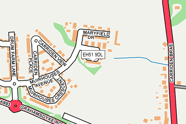 EH51 9DL map - OS OpenMap – Local (Ordnance Survey)
