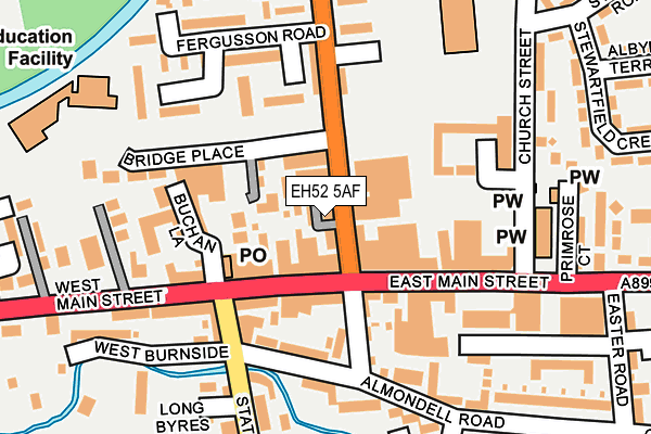 EH52 5AF map - OS OpenMap – Local (Ordnance Survey) EH52 5AF map - OS OpenMap – Local (Ordnance Survey)