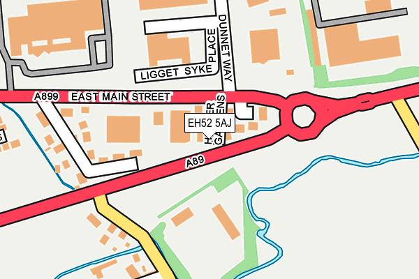 EH52 5AJ map - OS OpenMap – Local (Ordnance Survey) EH52 5AJ map - OS OpenMap – Local (Ordnance Survey)