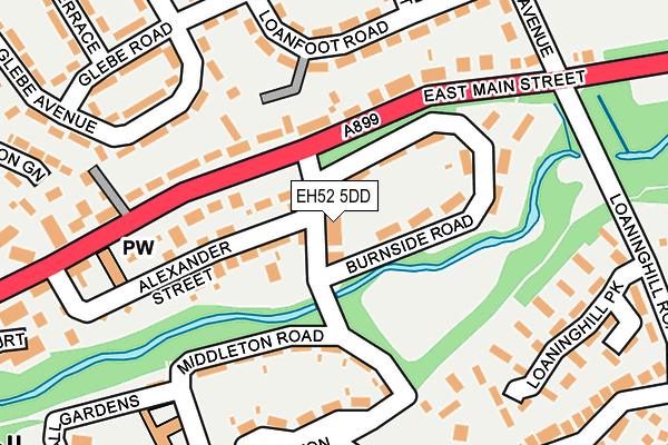 EH52 5DD map - OS OpenMap – Local (Ordnance Survey)