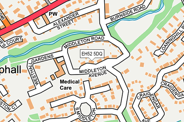 EH52 5DQ map - OS OpenMap – Local (Ordnance Survey) EH52 5DQ map - OS OpenMap – Local (Ordnance Survey)