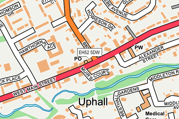 EH52 5DW map - OS OpenMap – Local (Ordnance Survey)