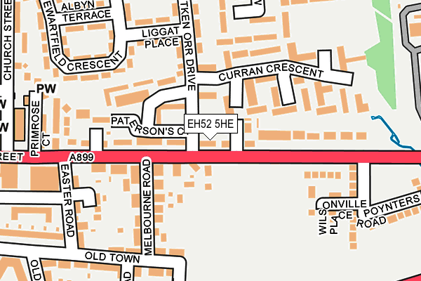 EH52 5HE map - OS OpenMap – Local (Ordnance Survey)