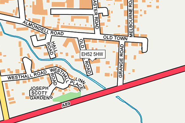 EH52 5HW map - OS OpenMap – Local (Ordnance Survey) EH52 5HW map - OS OpenMap – Local (Ordnance Survey)