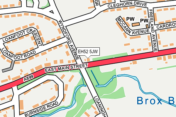 EH52 5JW map - OS OpenMap – Local (Ordnance Survey)