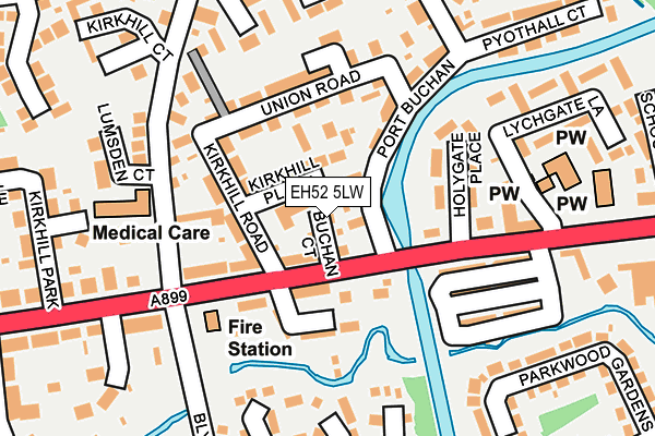 EH52 5LW map - OS OpenMap – Local (Ordnance Survey) EH52 5LW map - OS OpenMap – Local (Ordnance Survey)