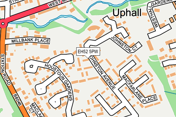 EH52 5PW map - OS OpenMap – Local (Ordnance Survey) EH52 5PW map - OS OpenMap – Local (Ordnance Survey)