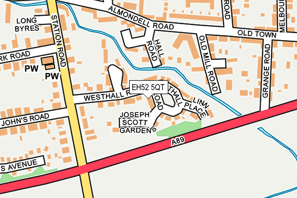 EH52 5QT map - OS OpenMap – Local (Ordnance Survey) EH52 5QT map - OS OpenMap – Local (Ordnance Survey)