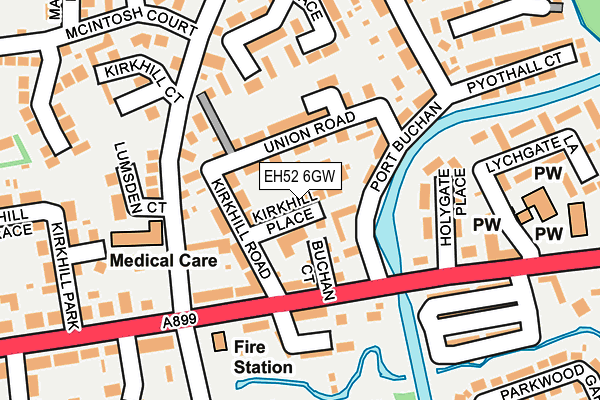 EH52 6GW map - OS OpenMap – Local (Ordnance Survey)