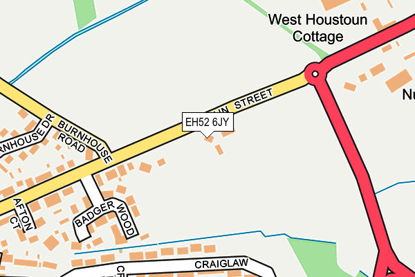 EH52 6JY map - OS OpenMap – Local (Ordnance Survey)