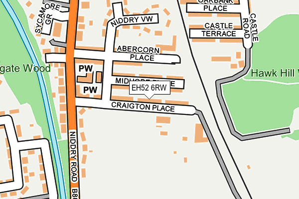 EH52 6RW map - OS OpenMap – Local (Ordnance Survey) EH52 6RW map - OS OpenMap – Local (Ordnance Survey)