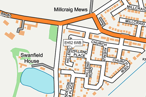 EH52 6WB map - OS OpenMap – Local (Ordnance Survey) EH52 6WB map - OS OpenMap – Local (Ordnance Survey)