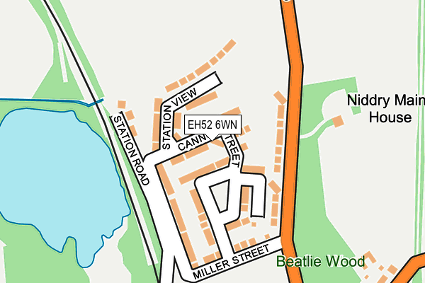 EH52 6WN map - OS OpenMap – Local (Ordnance Survey) EH52 6WN map - OS OpenMap – Local (Ordnance Survey)
