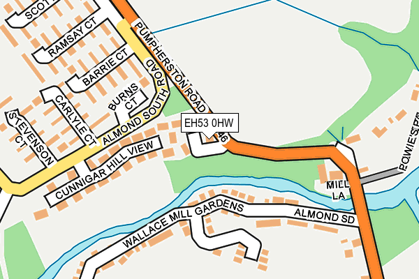 EH53 0HW map - OS OpenMap – Local (Ordnance Survey) EH53 0HW map - OS OpenMap – Local (Ordnance Survey)