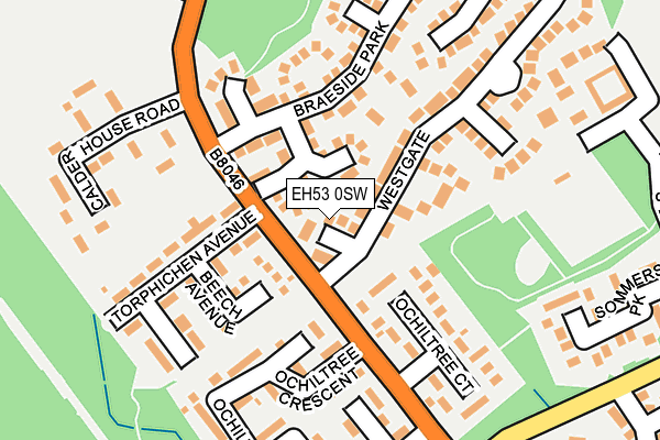 EH53 0SW map - OS OpenMap – Local (Ordnance Survey) EH53 0SW map - OS OpenMap – Local (Ordnance Survey)