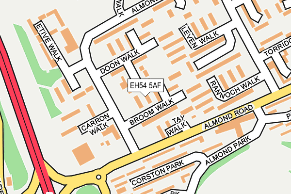 EH54 5AF map - OS OpenMap – Local (Ordnance Survey) EH54 5AF map - OS OpenMap – Local (Ordnance Survey)
