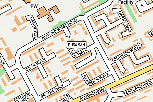 EH54 5AN map - OS OpenMap – Local (Ordnance Survey) EH54 5AN map - OS OpenMap – Local (Ordnance Survey)
