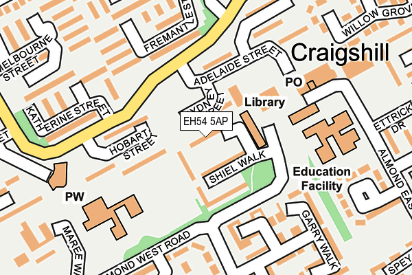EH54 5AP map - OS OpenMap – Local (Ordnance Survey) EH54 5AP map - OS OpenMap – Local (Ordnance Survey)