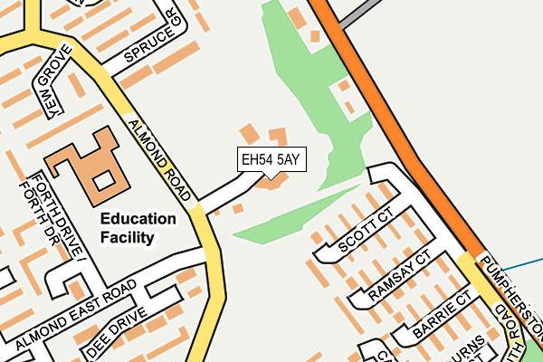 EH54 5AY map - OS OpenMap – Local (Ordnance Survey) EH54 5AY map - OS OpenMap – Local (Ordnance Survey)