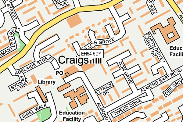 EH54 5DY map - OS OpenMap – Local (Ordnance Survey) EH54 5DY map - OS OpenMap – Local (Ordnance Survey)