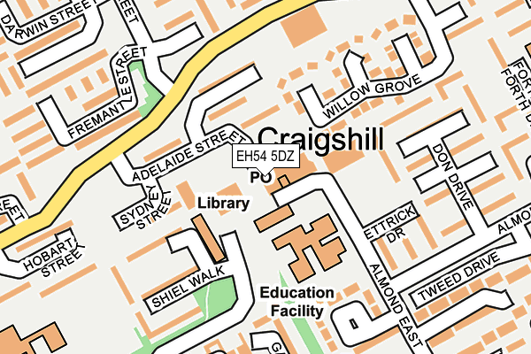 EH54 5DZ map - OS OpenMap – Local (Ordnance Survey) EH54 5DZ map - OS OpenMap – Local (Ordnance Survey)