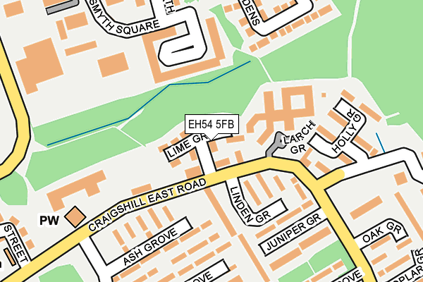 EH54 5FB map - OS OpenMap – Local (Ordnance Survey) EH54 5FB map - OS OpenMap – Local (Ordnance Survey)