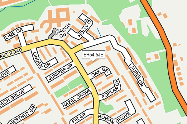 EH54 5JE map - OS OpenMap – Local (Ordnance Survey) EH54 5JE map - OS OpenMap – Local (Ordnance Survey)