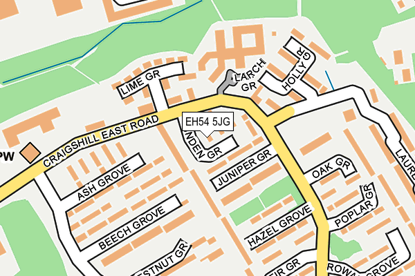 EH54 5JG map - OS OpenMap – Local (Ordnance Survey) EH54 5JG map - OS OpenMap – Local (Ordnance Survey)