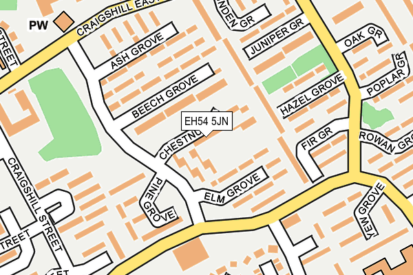EH54 5JN map - OS OpenMap – Local (Ordnance Survey) EH54 5JN map - OS OpenMap – Local (Ordnance Survey)