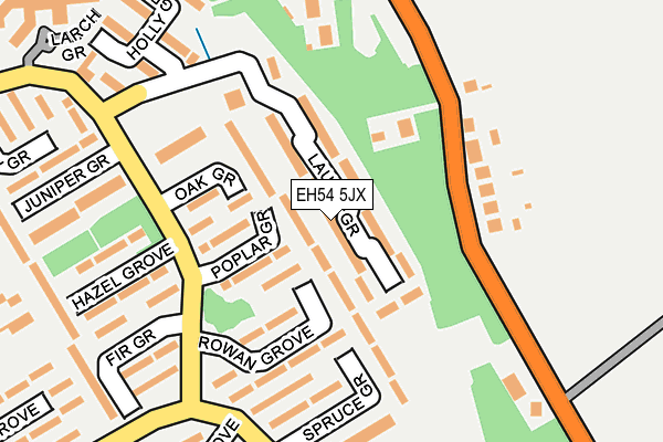 EH54 5JX map - OS OpenMap – Local (Ordnance Survey) EH54 5JX map - OS OpenMap – Local (Ordnance Survey)