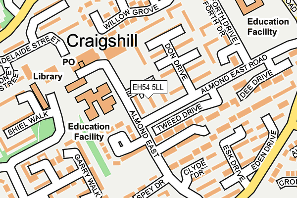 EH54 5LL map - OS OpenMap – Local (Ordnance Survey) EH54 5LL map - OS OpenMap – Local (Ordnance Survey)