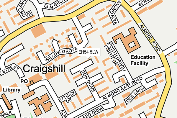EH54 5LW map - OS OpenMap – Local (Ordnance Survey) EH54 5LW map - OS OpenMap – Local (Ordnance Survey)