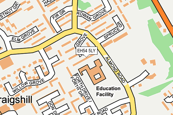 EH54 5LY map - OS OpenMap – Local (Ordnance Survey) EH54 5LY map - OS OpenMap – Local (Ordnance Survey)