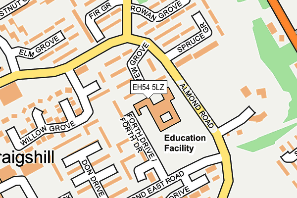 EH54 5LZ map - OS OpenMap – Local (Ordnance Survey) EH54 5LZ map - OS OpenMap – Local (Ordnance Survey)