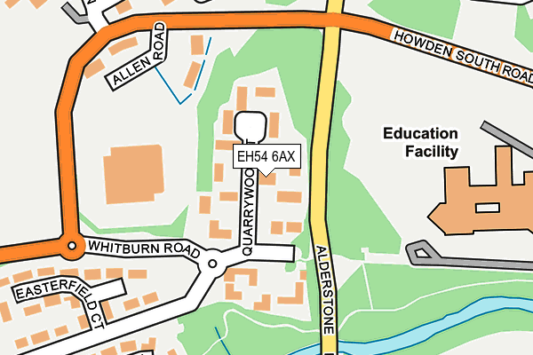 EH54 6AX map - OS OpenMap – Local (Ordnance Survey) EH54 6AX map - OS OpenMap – Local (Ordnance Survey)