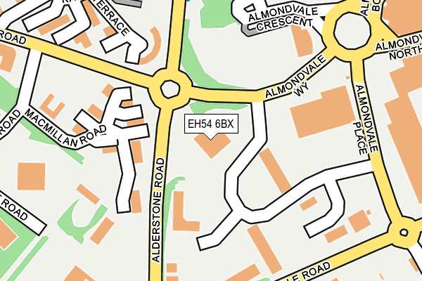 EH54 6BX map - OS OpenMap – Local (Ordnance Survey) EH54 6BX map - OS OpenMap – Local (Ordnance Survey)
