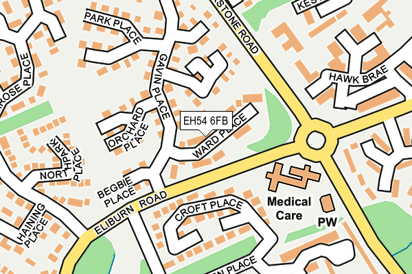 EH54 6FB map - OS OpenMap – Local (Ordnance Survey) EH54 6FB map - OS OpenMap – Local (Ordnance Survey)