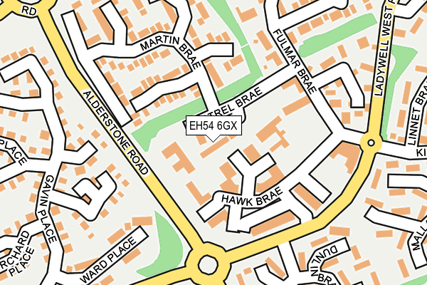 EH54 6GX map - OS OpenMap – Local (Ordnance Survey) EH54 6GX map - OS OpenMap – Local (Ordnance Survey)
