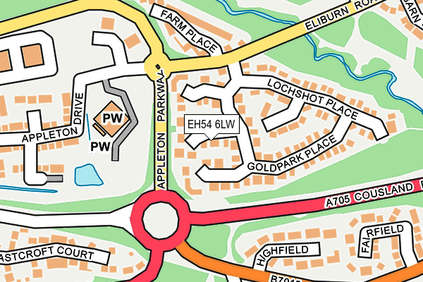 EH54 6LW map - OS OpenMap – Local (Ordnance Survey) EH54 6LW map - OS OpenMap – Local (Ordnance Survey)