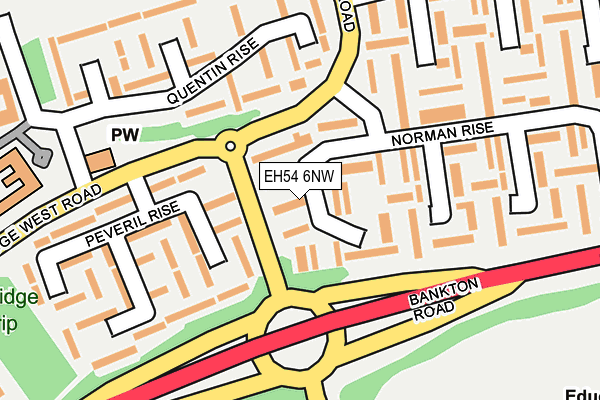 EH54 6NW map - OS OpenMap – Local (Ordnance Survey) EH54 6NW map - OS OpenMap – Local (Ordnance Survey)