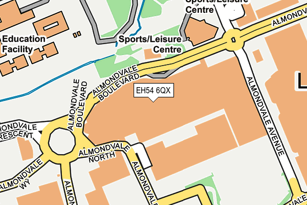 EH54 6QX map - OS OpenMap – Local (Ordnance Survey) EH54 6QX map - OS OpenMap – Local (Ordnance Survey)