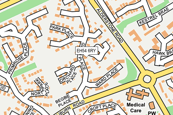 EH54 6RY map - OS OpenMap – Local (Ordnance Survey) EH54 6RY map - OS OpenMap – Local (Ordnance Survey)