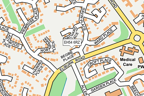 EH54 6RZ map - OS OpenMap – Local (Ordnance Survey) EH54 6RZ map - OS OpenMap – Local (Ordnance Survey)