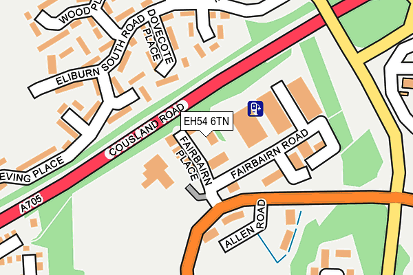 EH54 6TN map - OS OpenMap – Local (Ordnance Survey) EH54 6TN map - OS OpenMap – Local (Ordnance Survey)